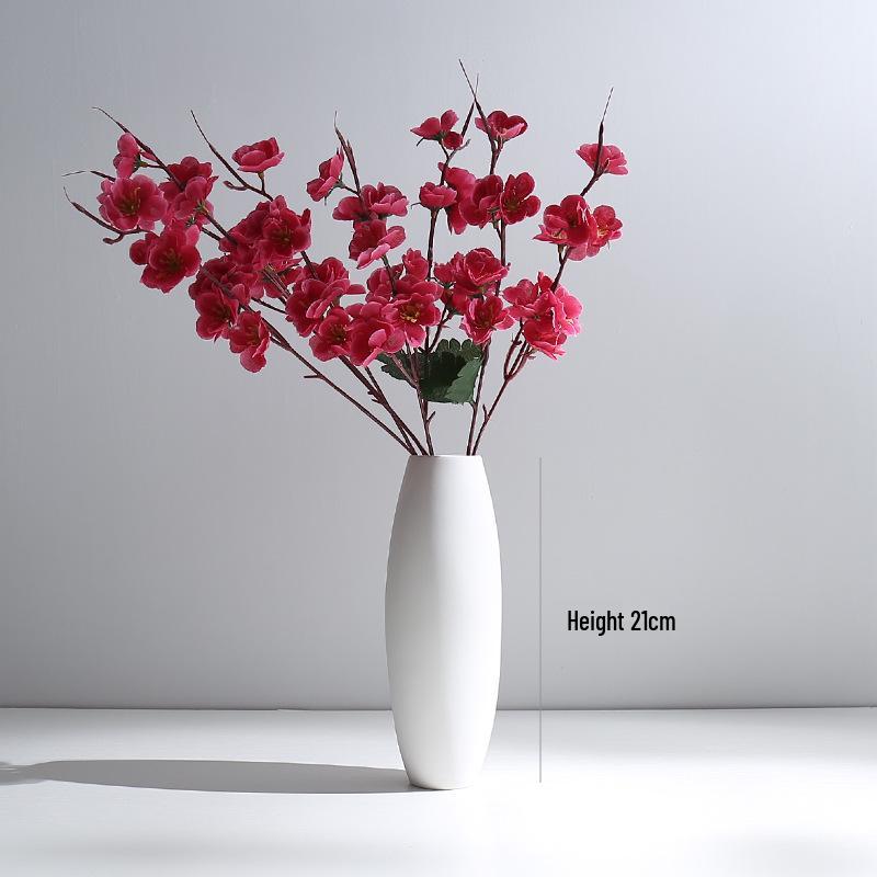 Modern White Ceramic Vase for Small Fresh or Dry Flowers - Dining Table & Living Room Decor