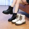 2025 New Fashion Thick Sole Women's Boots Large Size Women's Shoes Black Keep Warm Fleece Platform Lace-up Ankle Boots 4875