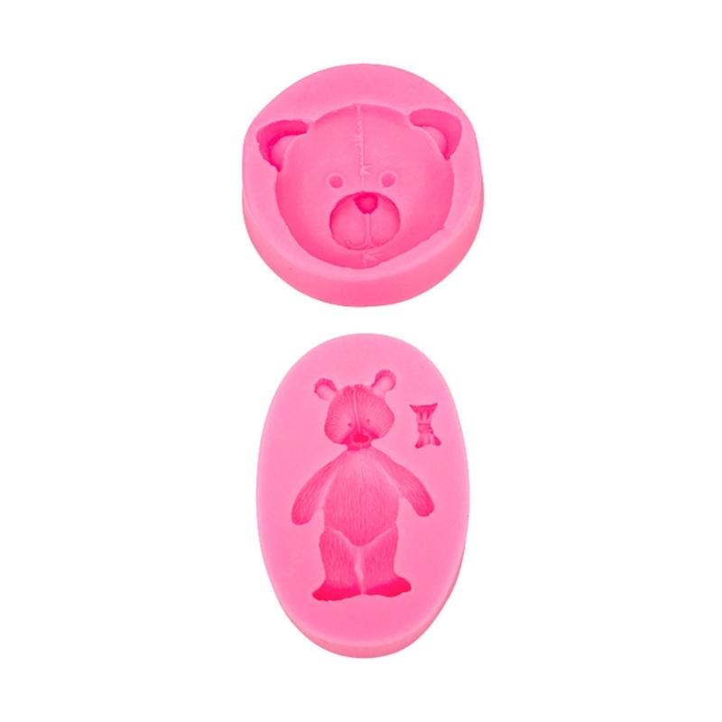 3D Bear Heart Bowknot Silicone Flexible Food Grade Mould Clay Resin Ceramics Candy Fondant Candy Chocolate Soap Mould