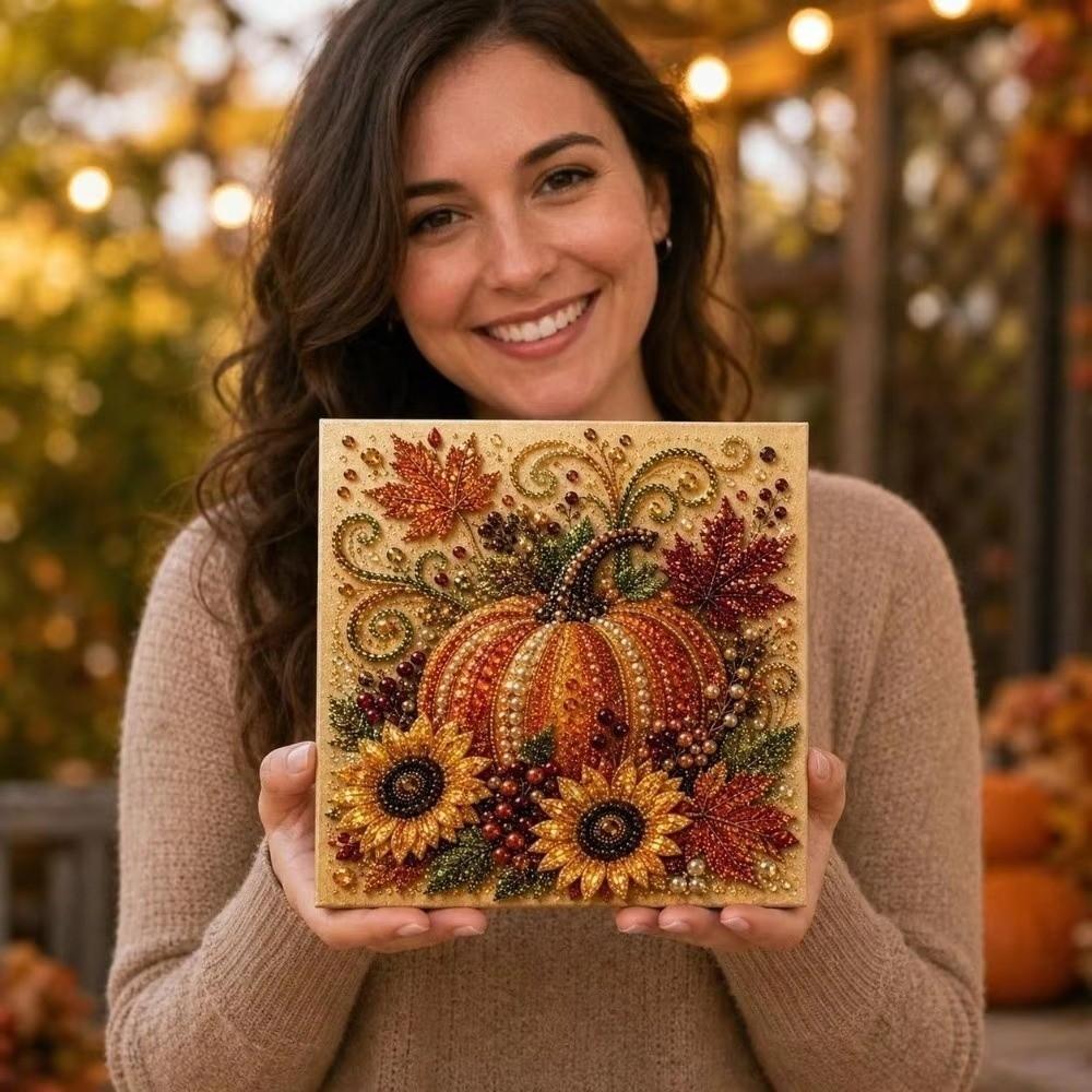 Sparkling DIY Pearl Art Kit Autumn Theme Art Kit Art Kit Beaded Canvas Art Wall Decor