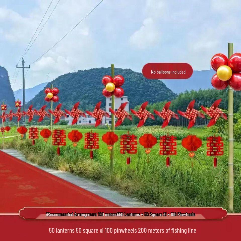 Colorful Wedding Aisle Decoration Set for Outdoor and Courtyard Events