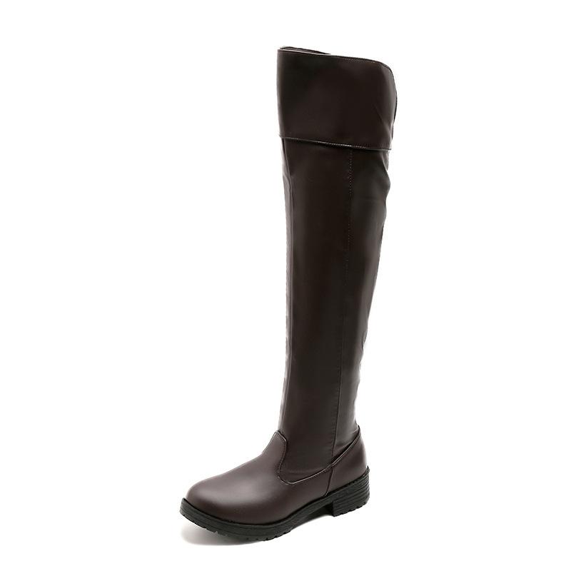 Fashion Round Toe Shoes Woman Rubber Boots Platform Heels Ladies Over-the-Knee British Style Women Long Boots Botas De Mujer