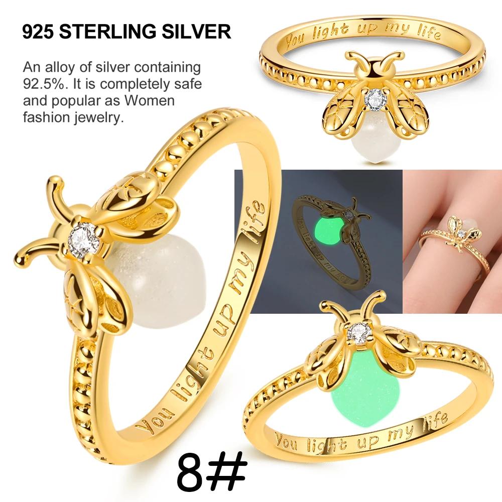 Copper Luminous Firefly Charms Beads Lovely Golden Glowworm Pendant Fit Original Bracelet Diy Women Jewelry Gift