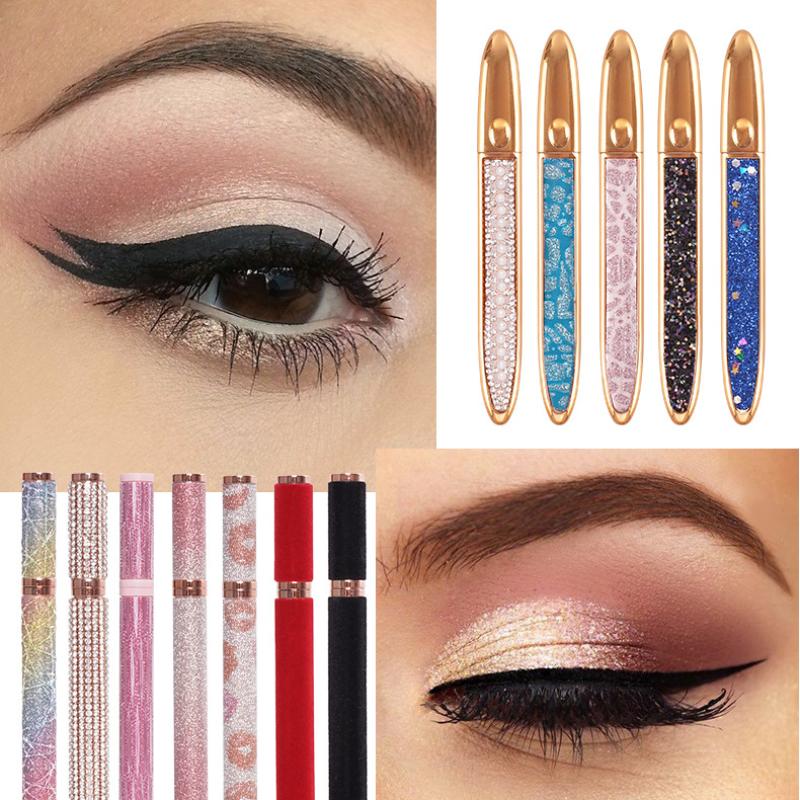 5 Colors 2 IN 1Self-adhesive Eyeliner Pen For False Eyelashes Glue-free Magnetic-free Waterproof No Blooming Eye Liner Pencil