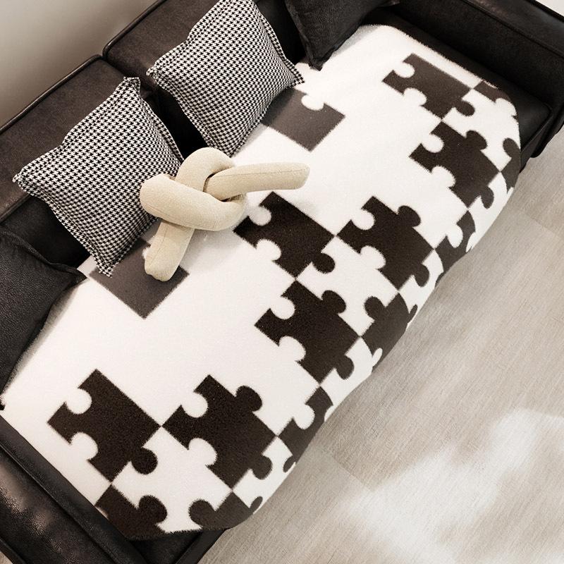 Puzzle Imitation Rabbit Fur Sofa Cushion European High-Grade Non-Slip Sofa Cover Cloth Universal Anti-Skid Seat Cover