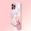 Kreatives Marmormuster Rosa Metallic Lack Glas Hartes Handygehäuse für iPhone 17 16 15 14 13 12 11 Pro Max Plus 16E 17Air Hülle