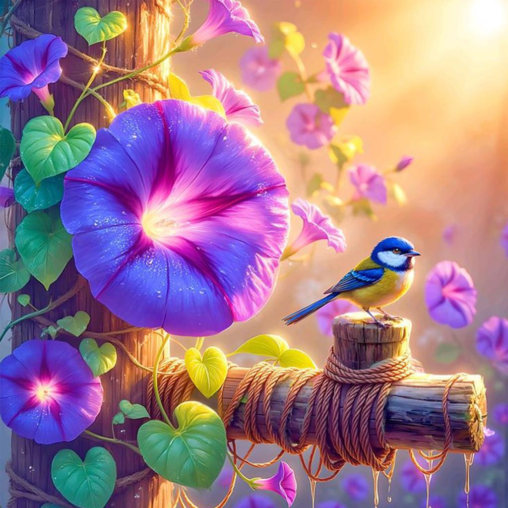 Flowers DIY No Frame Acrylic Oil Painting Numbers Kit 40*40cm Acrylic Paint By Numbers Kit On Canvas for Beginner Wall Decor