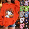 Kids Halloween Printed Hoodie, Loose Fit Casual Pullover for Boys Girls