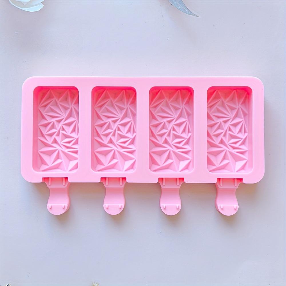 1PC Creative Rectangle Popsicle Mold 4 Cavity Popular Cake Silicone Mold Hill Shaped Ice Cream Ice Cream Mold for Chocolate Baking Utensils