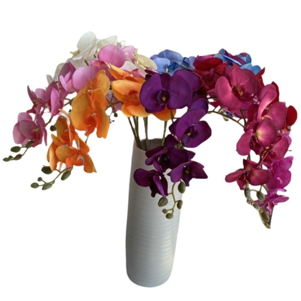 Velvet Texture Peach Skin Velvet Orchid Flower Arrangement Wedding Decoration Flowers  Living Room