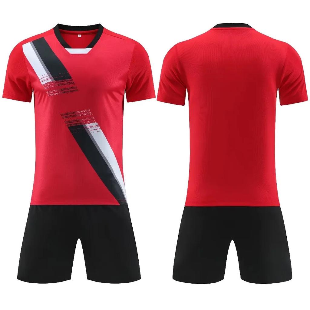 2025 children's football jersey set, men's game jersey summer training printed double-sided pockets, short-sleeved football jersey