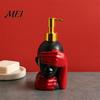 Black And Red Soap Bottle 200ml Dispensing Bottle, Smooth Foaming Artistic Design Large Capacity Dispenser for Bathroom Decor Hand