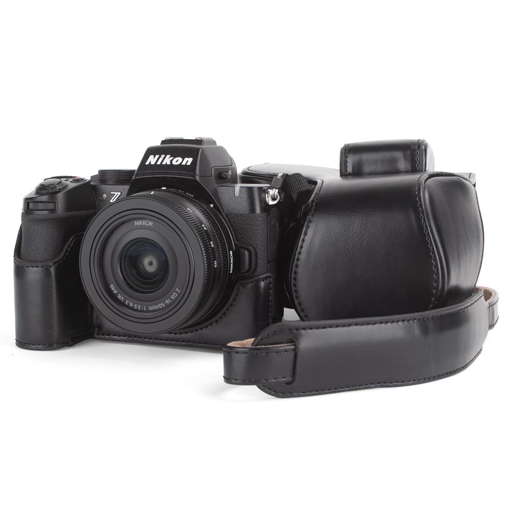 Kinokoo Z50II Nikon Z50 II PU Leather Camera Case with Full Protection for DX Detachable Carry Case with Shoulder Rest Strap and Small Ring Case,