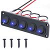 Rocker Switch Panel 16A Waterproof On Off 12V BlueToggle Switch for Cars Trucks Boats, 2 Years Warranty