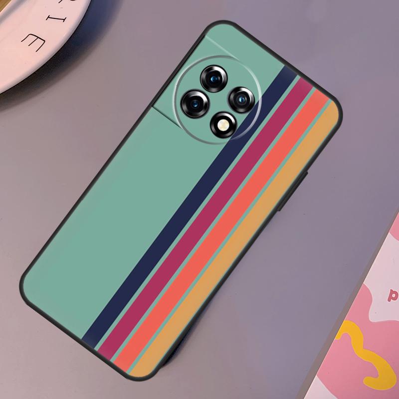 Retro Stripes Aesthetic Vintage Case For OnePlus Nord 3 2T N10 N20 CE 2 Lite OnePlus 9 10 Pro 9RT 10R 10T 12R 11 12 Cover