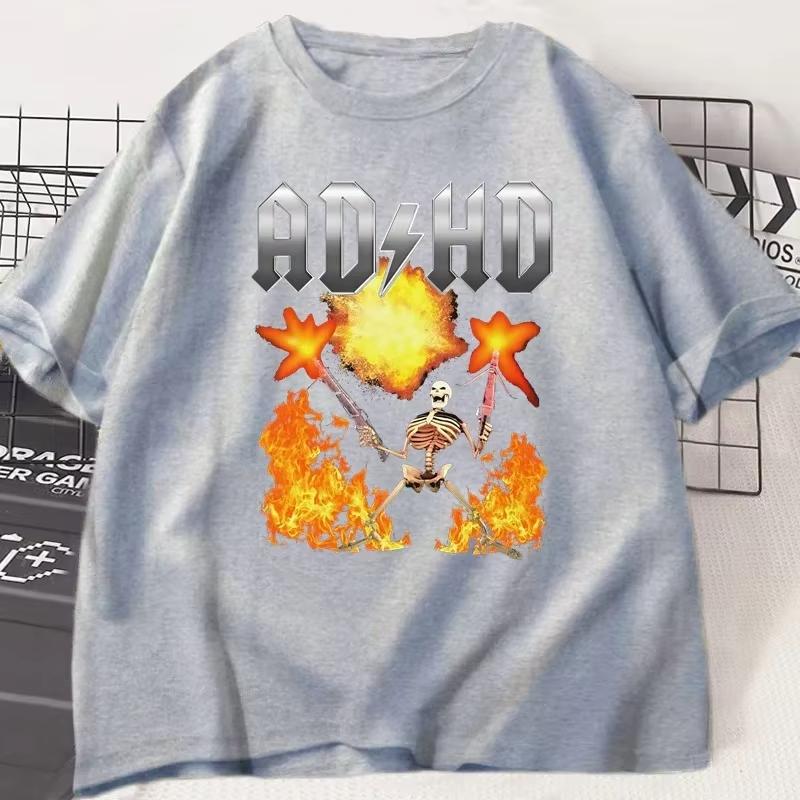 

Смішна футболка з графікою СДУГ, футболка для обізнаності про психічне здоров я, чоловіча жіноча модна повсякденна футболка, вільний одяг хараджуку на всі сезони S