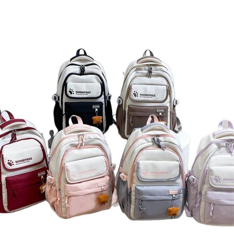 Schoolbag new large capacity ins Internet celebrity lightweight and simple versatile schoolbag college student junior high school student backpack