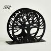 Seiko Napkin Holder Deer for Table Standing Animal Forest Tree Tissue Dispenser Round Hollow Design Metal Rustic Cloth Napkins Kitchen Farmhouse