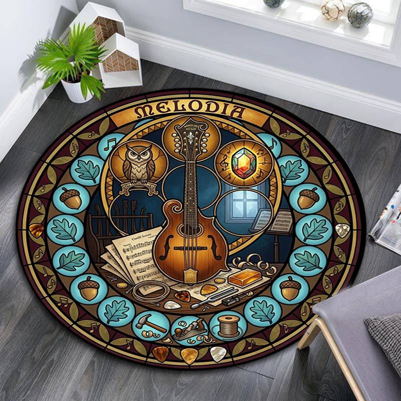 Flamenco Music Dance Round Area Rug Under Office Chairs Bedroom Living Room Home Decor