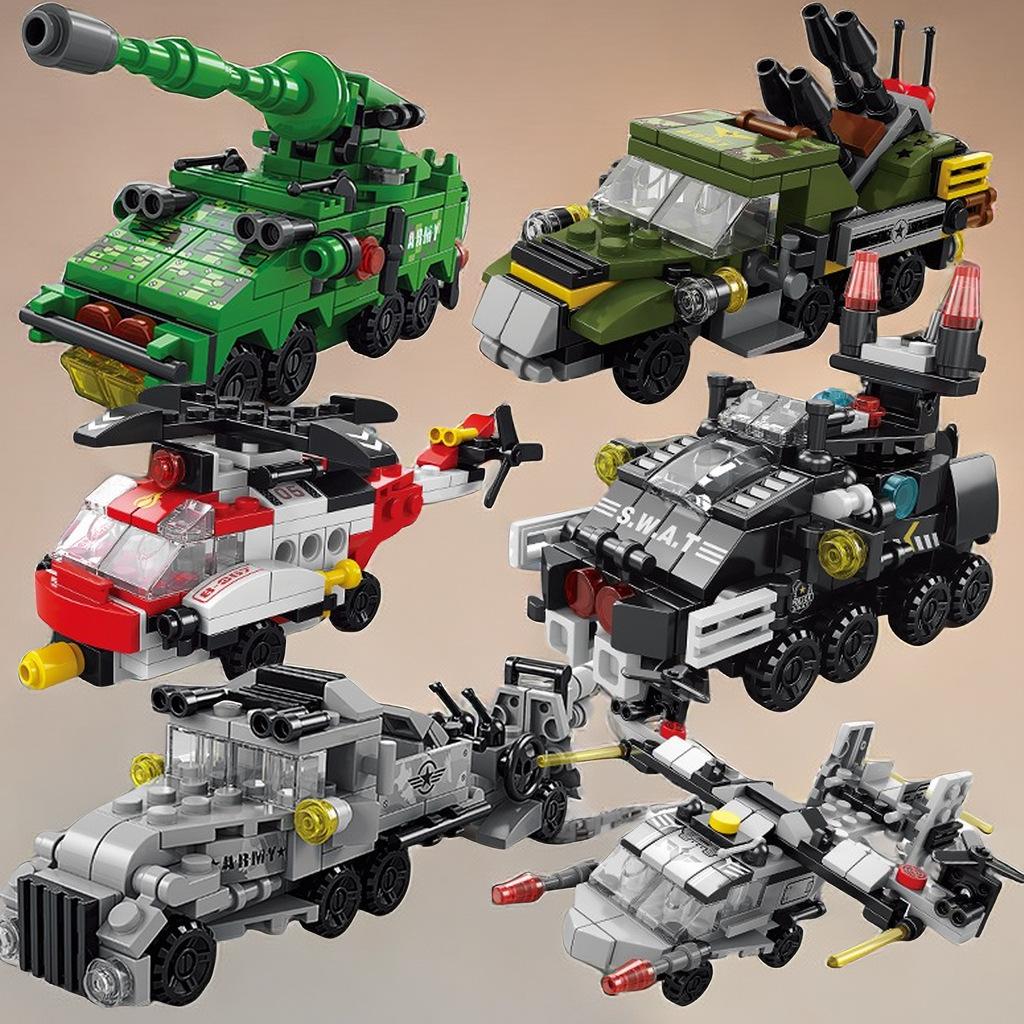 Boys Adult Toys Dinosaur Car Bricks Construction Set Military Model Micro Building Blocks 3d Mini Block Home Decoration Toy Gift