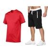 2024 Summer Men's Solid Short Sleeve T-shirt & Shorts Set