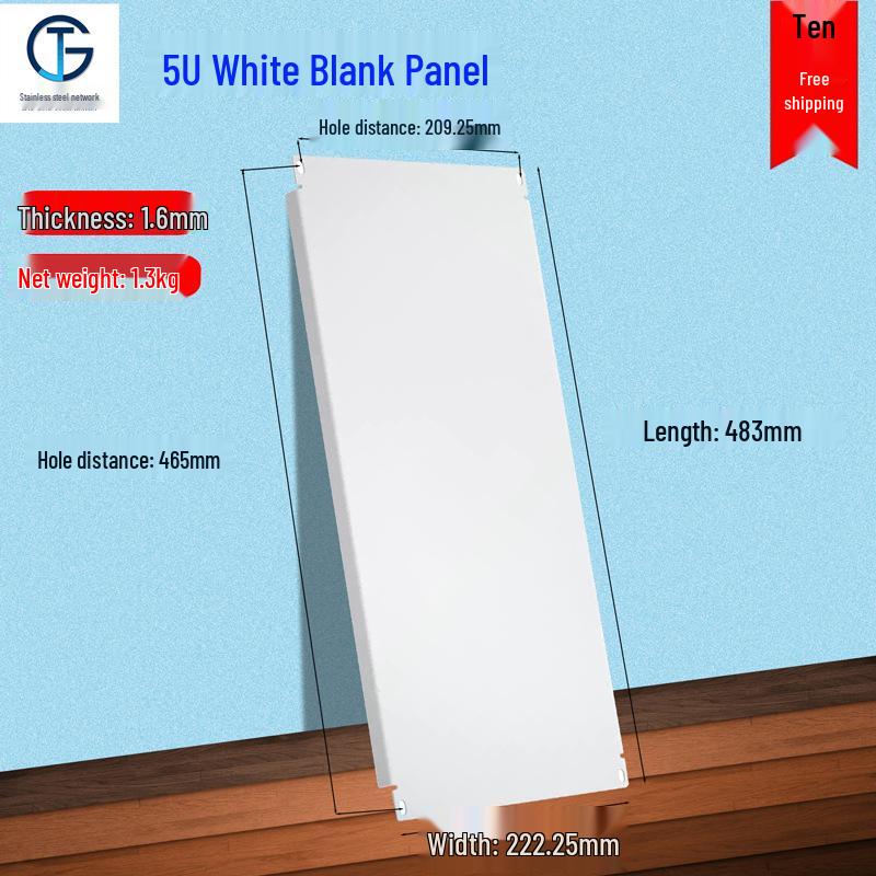 19-inch Black Rack Mount Blank Panel with White Back - Available In 1U, 2U, 3U, 4U, and 6U Sizes.