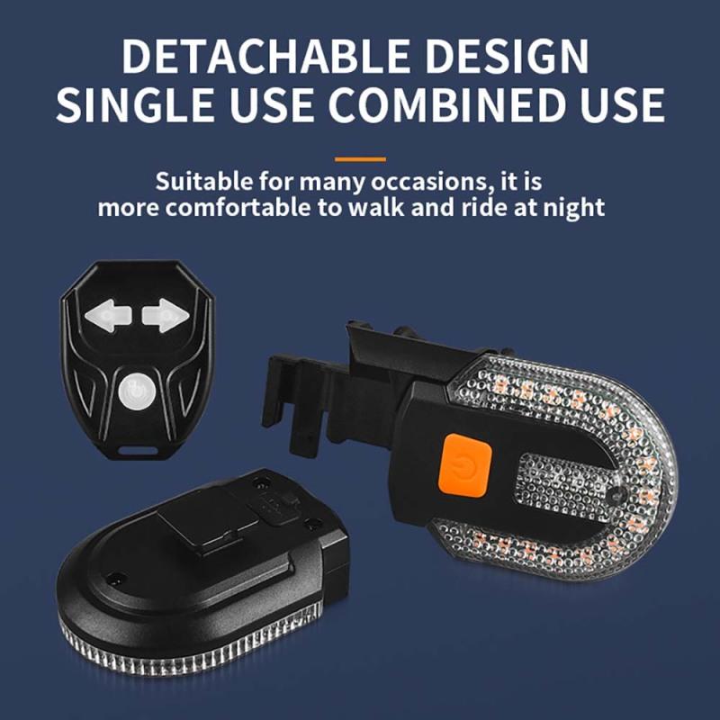 1/2PCS Bike Turn Signal Rear Light USB Rechargeable Wireless Remote Control LED Bicycle Taillight MTB Night Riding Warning Lamp