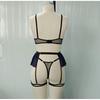 Lace Sheer Polka Dot Bra Set Women 3/4 Cup Unlined Sexy Lingerie In Deep Blue S To XL