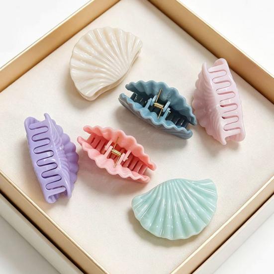 Hair Clip for Thick Strong Grip Claw, Pearlescent Gradient Shell Design Clip, Shiny Lightweight Portable Accessories Daily Wear Beach Vacation Gentle