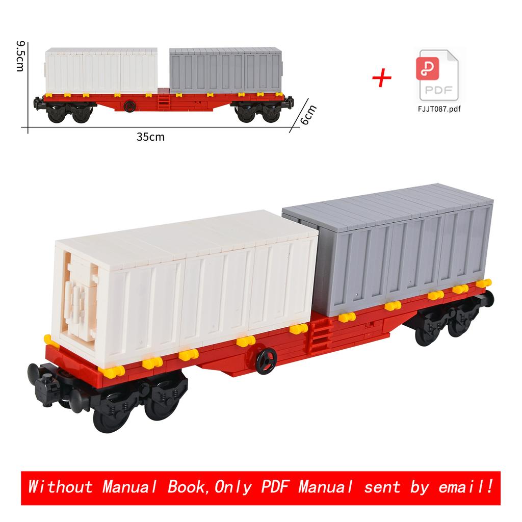 Old Style Railway Caboose MOC Set, Retro Train Guard Wagon Blocks, Hobby Assembly Gift for Train Lovers