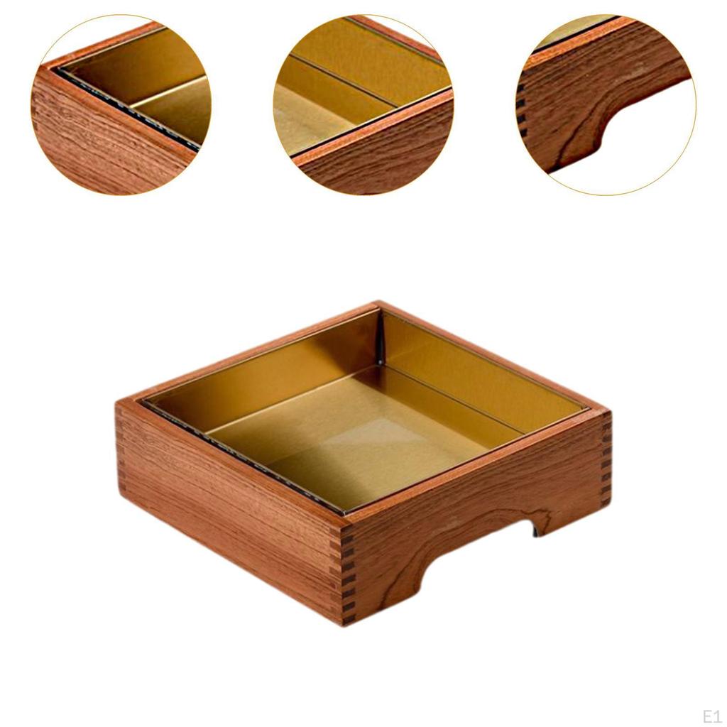 Ice Serving Tray Plate Wood Seafood Dish Cold Food Display Platter Sashimi for Parties