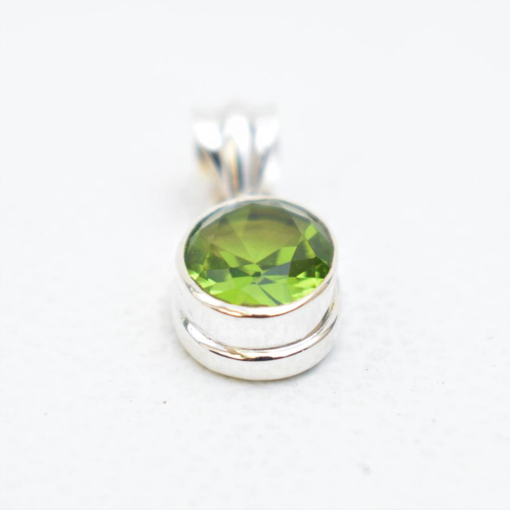 Natural Peridot Pendant-Handmade Silver Pendant-925 Sterling Silver Pendant-Oval Peridot Pendant-Anniversary Pendant-August Birthstone