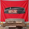 Arsenal Emirates Stadium Illustration Wall Tapestry Red Gooner Ground Players Crest Football Fan Decor for Bedroom Man Cave Gift