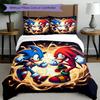 3pcs Duvet Cover Set (1*Duvet Cover + 2*Pillowcase, Without Core), Sonic Print Bedding Set, Bedroom Decor, All‑Season, Birthday Gift