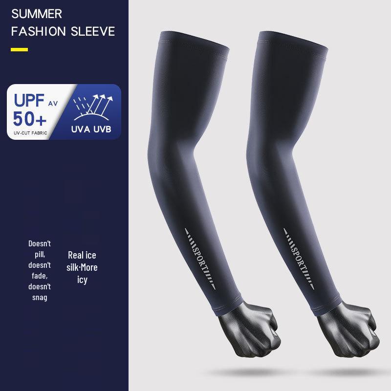 Maniche da Braccio in Ghiaccio di Seta Anti-UV Premium per Uomo - Ultra-sottili, Fresche, Traspiranti Protezione Solare per Ciclismo e Attività all'Aperto.