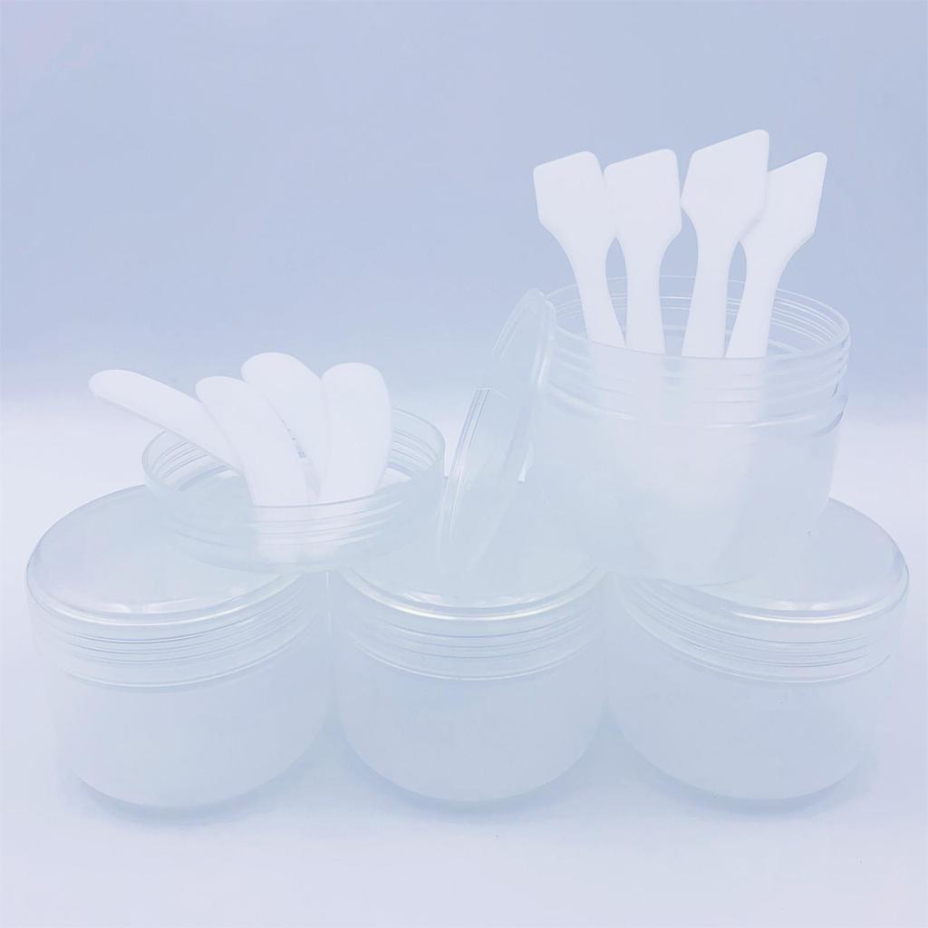 4pcs Cosmetic Containers With 8pcs Spatula, Leakproof Empty Jars For Makeup Samples, Creams, Face Masks, Eye Creams