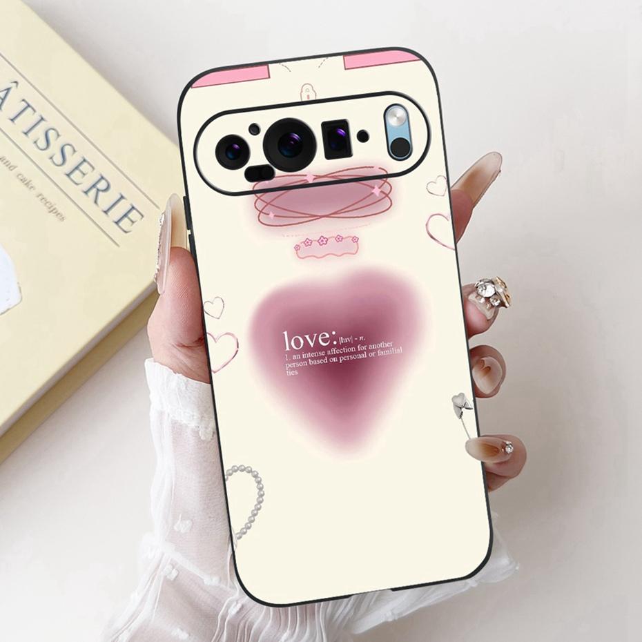 Fashion Painting Phone Case For Google Pixel 9 Pro 9A Black Silicone Soft Cover For Google Pixel9 9A 9Pro Cases Bumpers