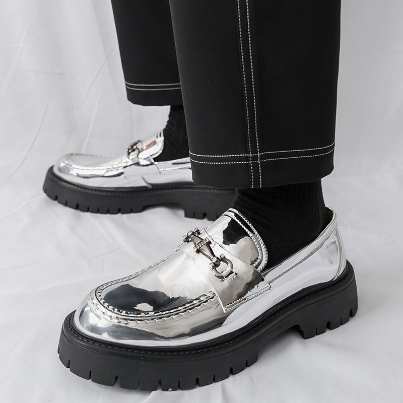 Men's Shoes Platform Heightening British Style Big Head Business Loafers Spring and Autumn New Trend Men's Casual Leather Shoes Men