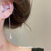 Metal Water Drop Geometric Tassel Clip-On Earrings - Elegant, Simple Accessories for Women
