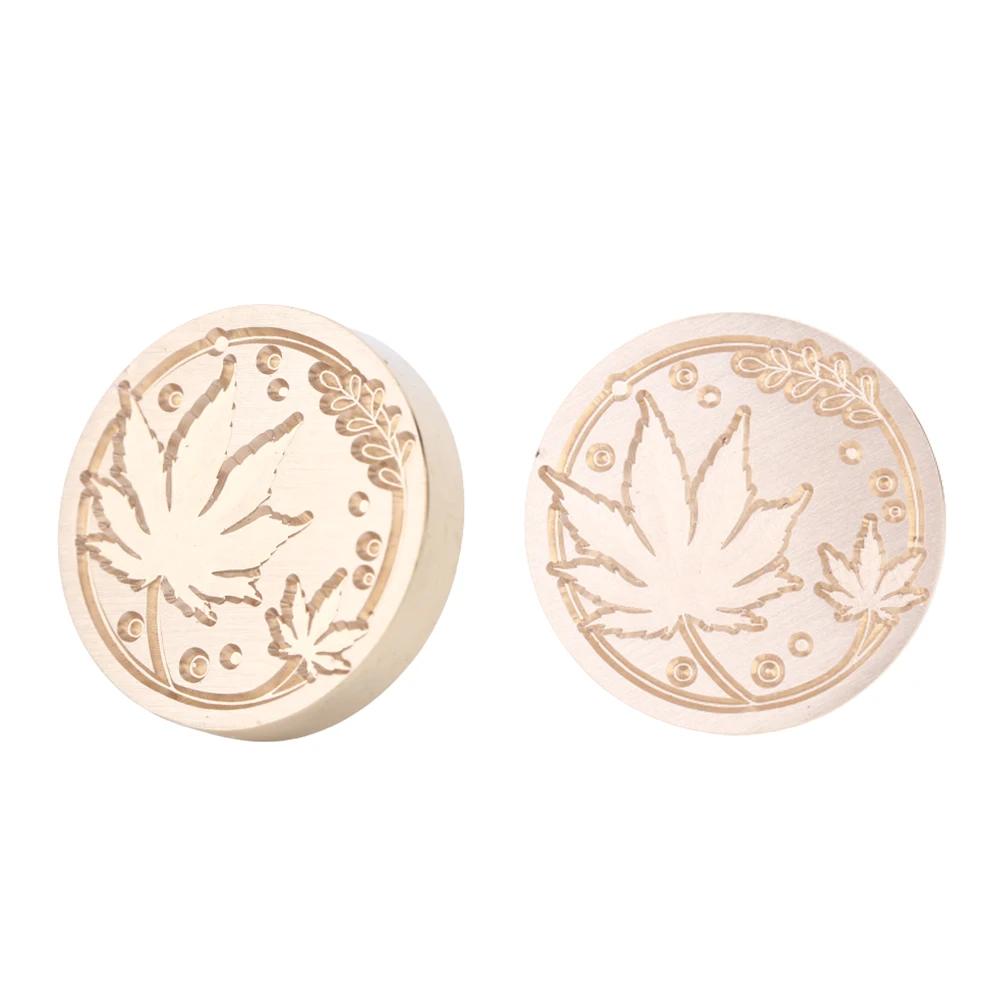 Retro Antique Round Plant Sealing Wax Stamp Head Fire Paint for Wedding Invitation Gift Packaging Scrapbooking Card DIY Envelope