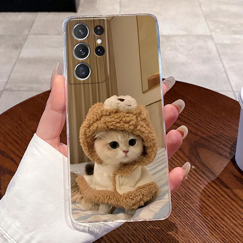 For Samsung Galaxy S21 Ultra Shell Samsung S21 FE Cases Soft TPU Back Cover For Samsung S21 Plus S21+ Capa Rabbit Cat Phone Case