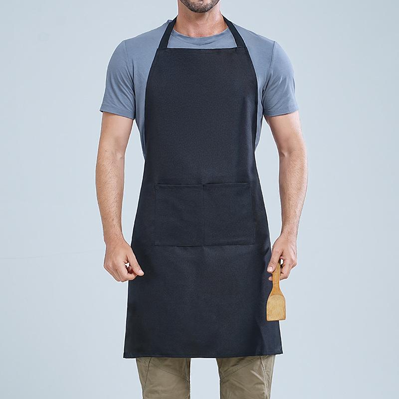 Korean-Style Custom Logo Neck Apron for Baking, Kitchen, Restaurant, and Coffee Shop