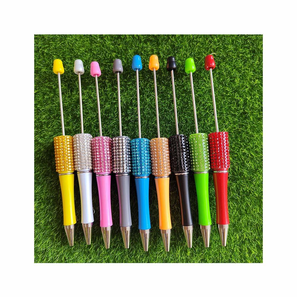 Cute Colorful Rhinestone Beaded Pen DIY Creative Ballpoint Pens Gift for Student Office Supplies Writing Supplies Stationery