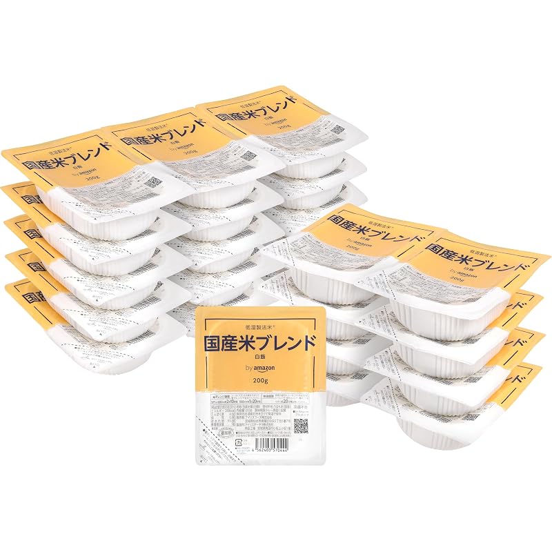 Amazon packaged rice, domestic rice, 200g x 24 packs, low-temperature processed rice.