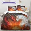 Dragon and unicorn  Pattern Bedding Quilt Set Quilt Cover Pillowcase Home Decoration  Gift (1 * duvet cover + 2 * pillowcase, without core)