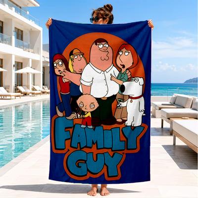 1PC Guy Family Microfiber Beach Towel, Soft Lightweight And Quick-Dry, Ideal for Summer Travel, Beach Essential, Swimming Pool Gift