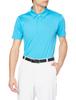 Move Tech Short Sleeve Golf Size XL Zip-Up Shirt, Men's, Blue, (E2MA1501)