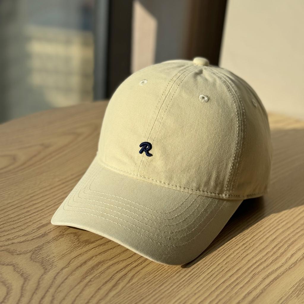 New high-quality vintage R Letter logo embroidered spring/summer thin cotton soft-top baseball cap, sun protection duckbill cap