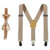 Kids Suspenders Bow Tie Set Boy Girl Retro Adjustable Suspenders Children Baby Braces Clip-on Trousers Wedding Ties Accessories
