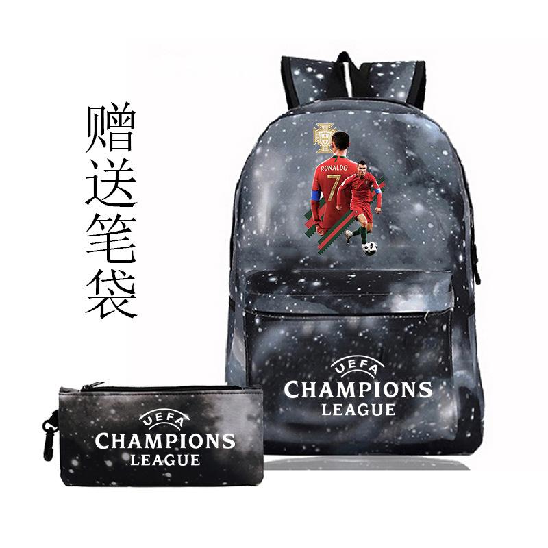 Football Printed Student Backpack Multifunctional Usb Interface Large Capacity Leisure Travel Backpack
